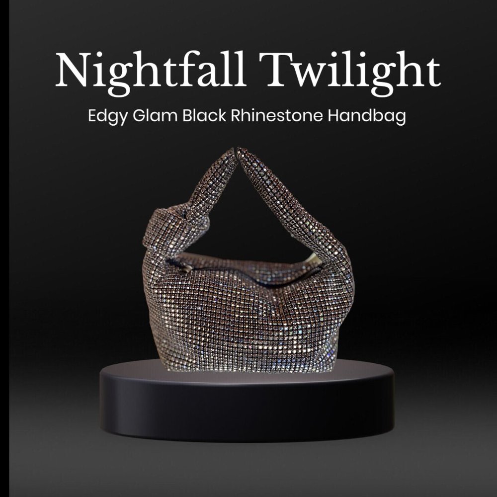 Madison West Rhinestone Black Handbag - NWT